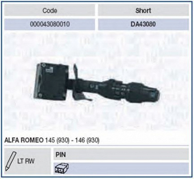 MAGNETI MARELLI 000043080010 -  Выключатель на колонке рулевого управления